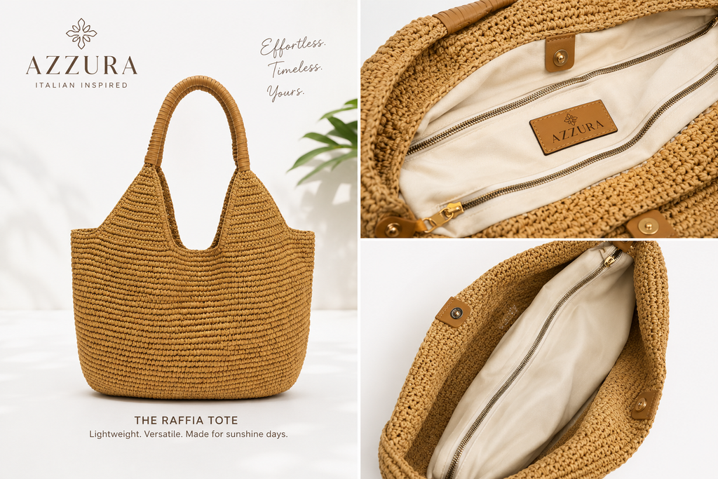 Raffia Shoulder Tote