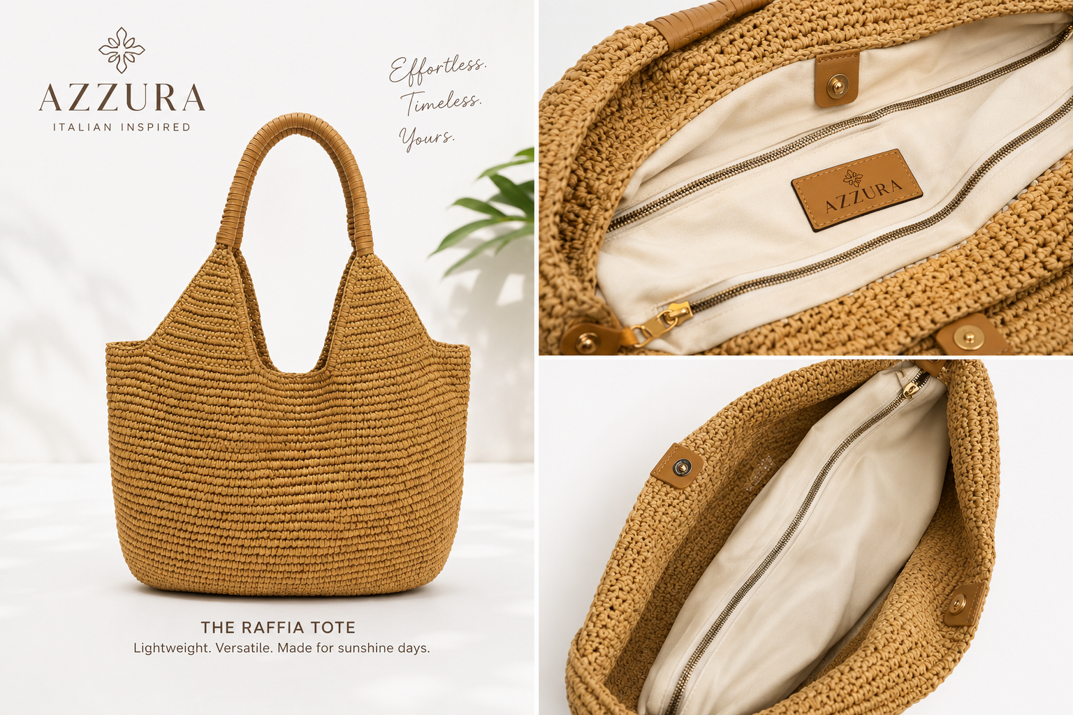 Raffia Shoulder Tote