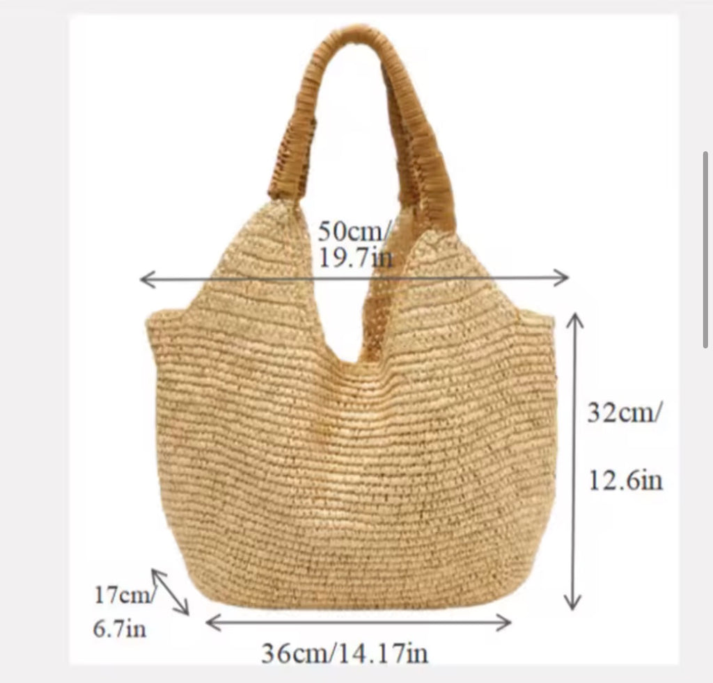 Raffia Shoulder Tote
