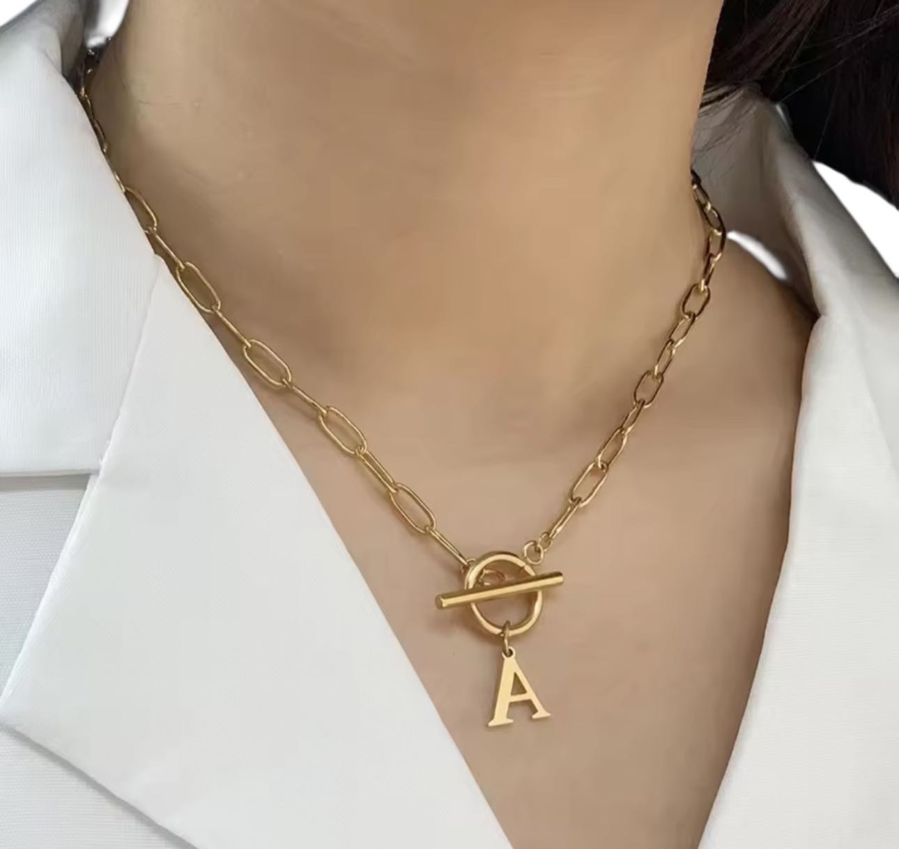 Initial Paperclip Necklace