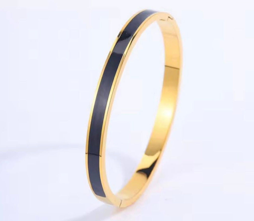 Black is my Happy Colour Bangle Bracelet