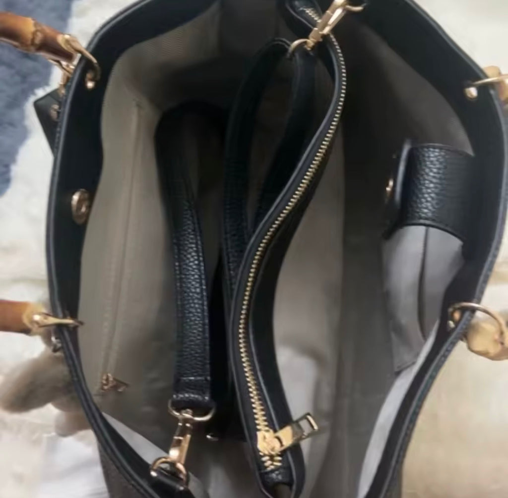 Leather & Bamboo Tote