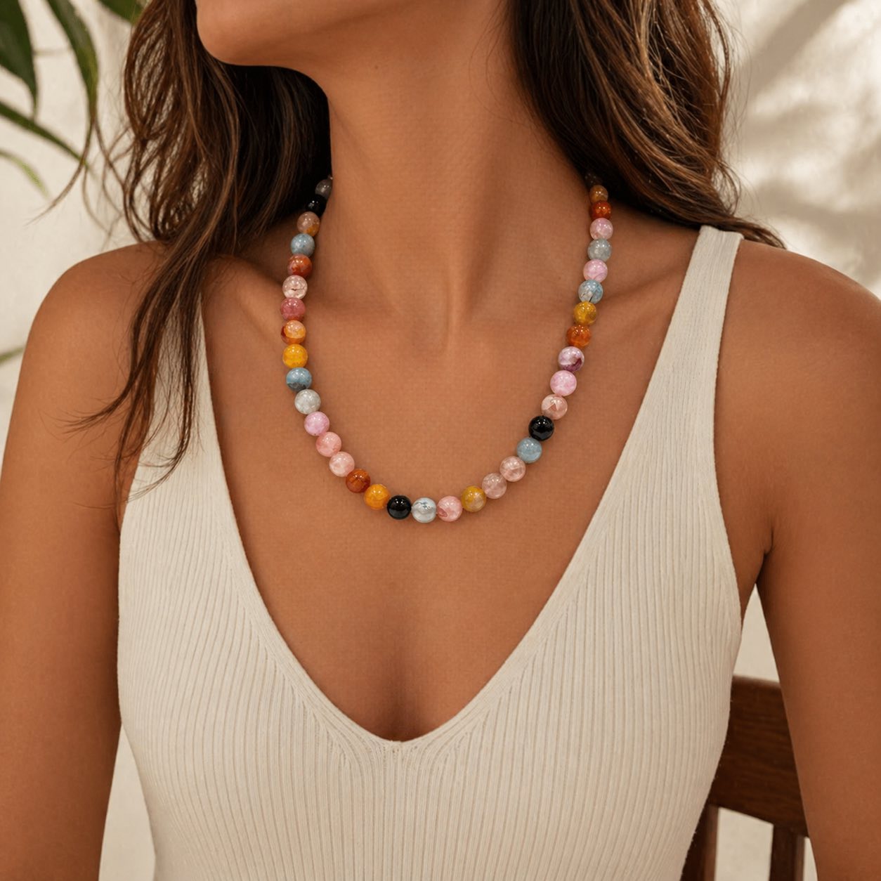 Catch Flights & Compliments Medium Crystal Bead Necklaces