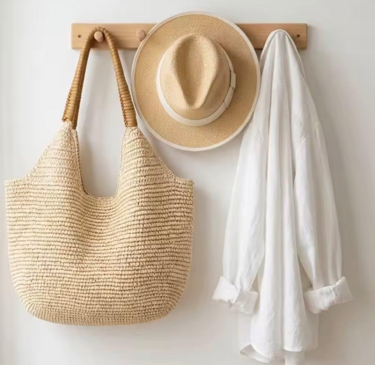 Raffia Shoulder Tote