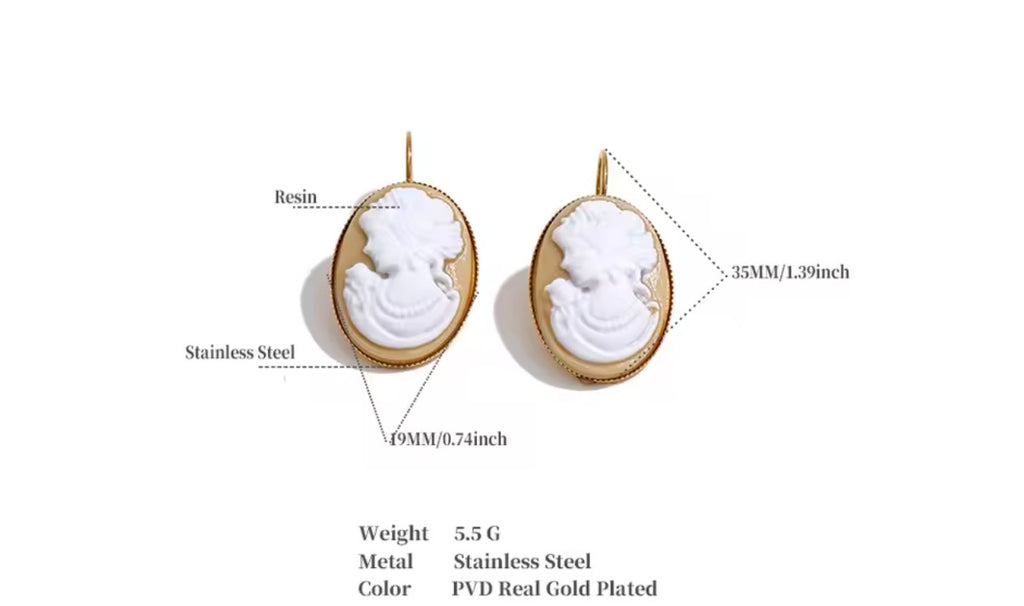 Cameo Drop Earrings