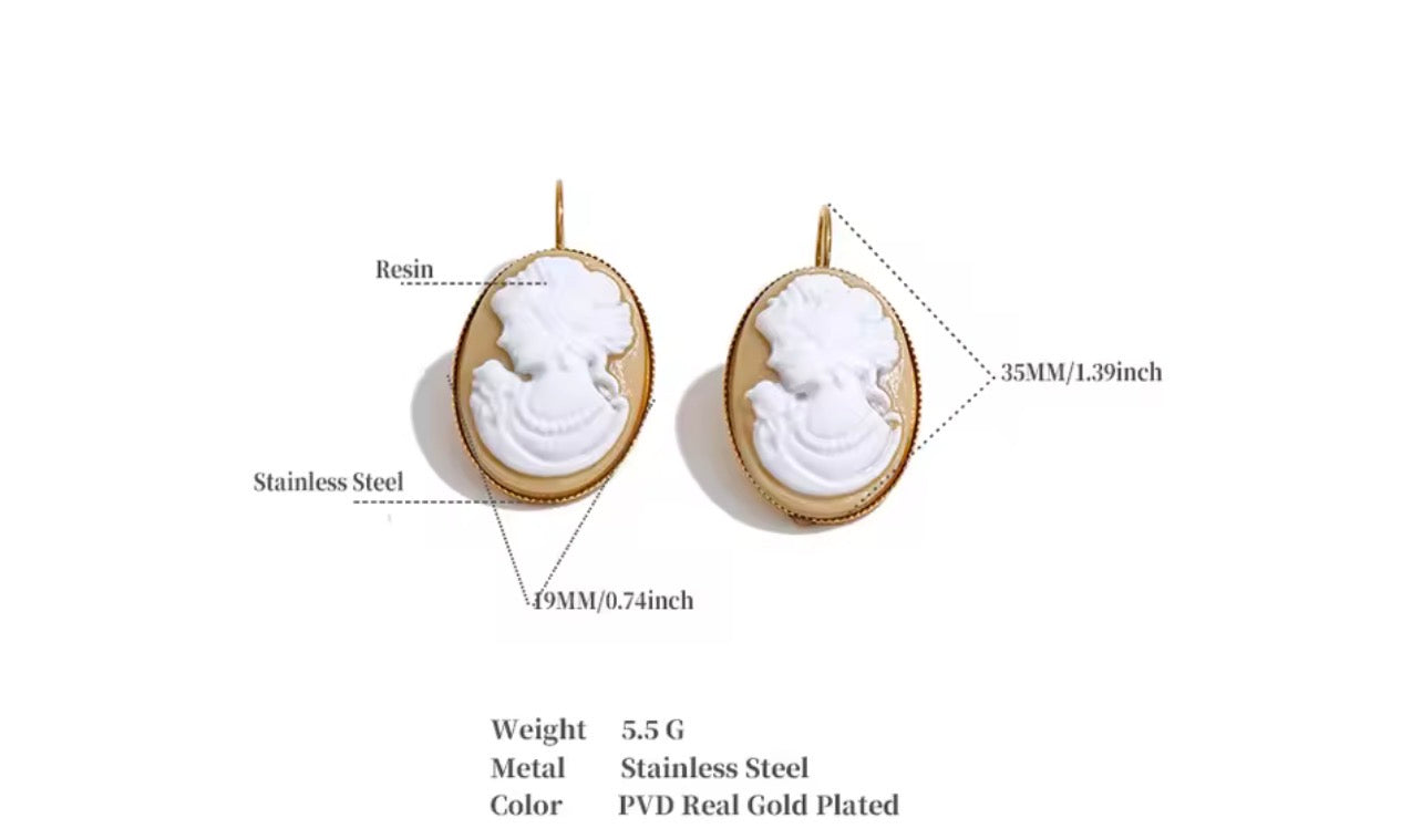 Cameo Drop Earrings