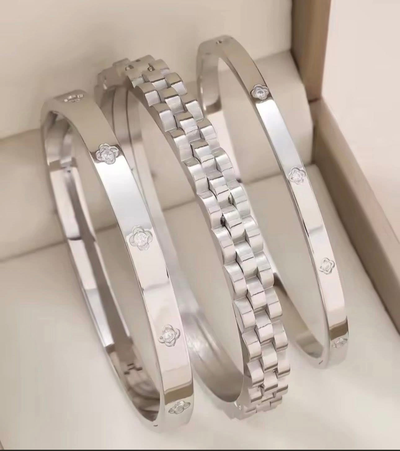 Watch Me Silver Bangle