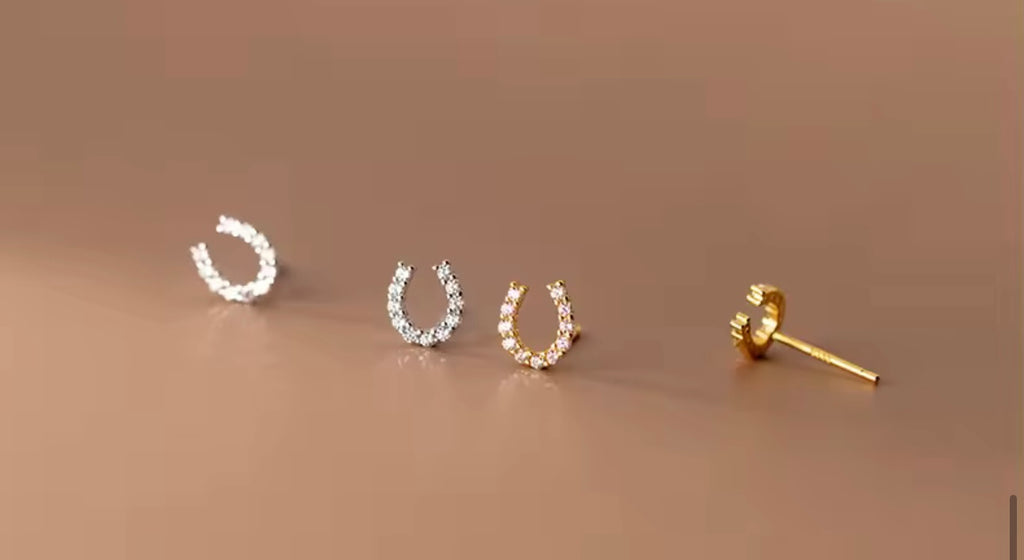 Horseshoe Pave Studs