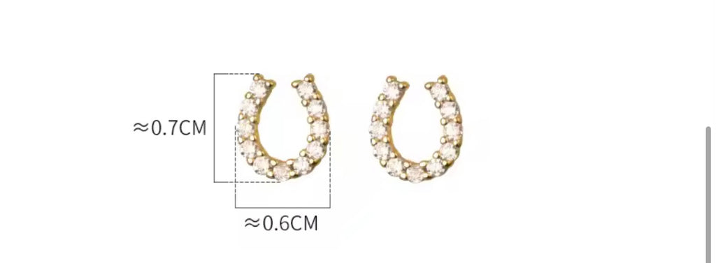 Horseshoe Pave Studs
