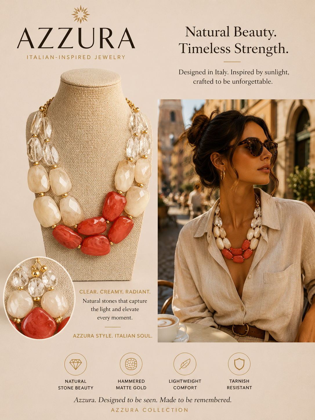 Coral Gable Double strand necklace