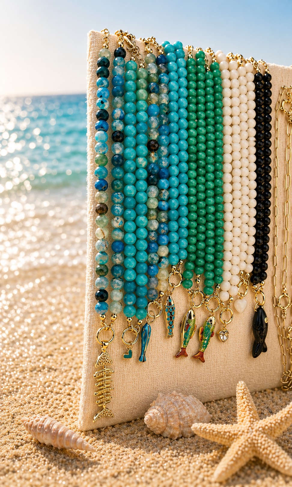 Catch Flights & Compliments Medium Crystal Bead Necklaces