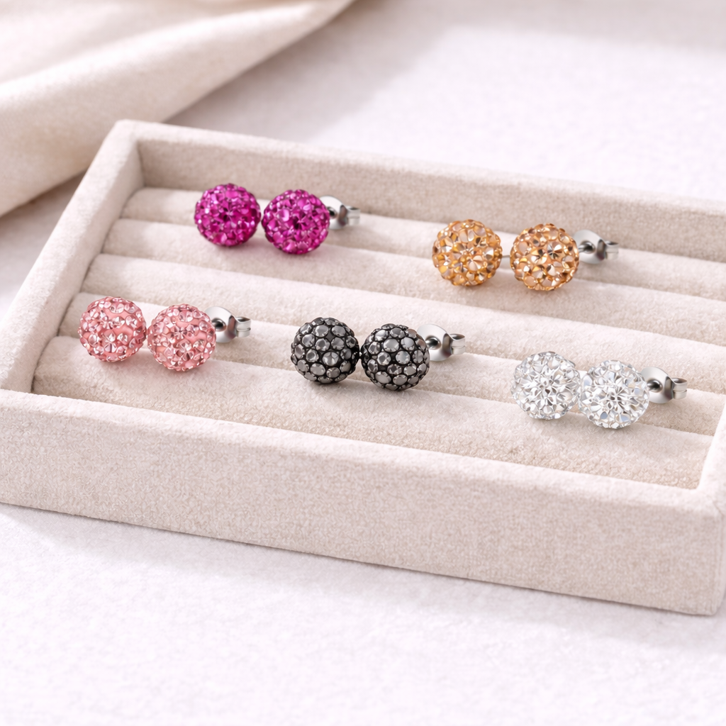 The Little Girls Sparkle Ball Stud Earrings