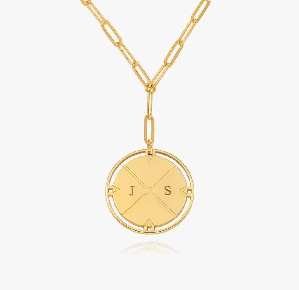 North Star Compass Customizable Necklace